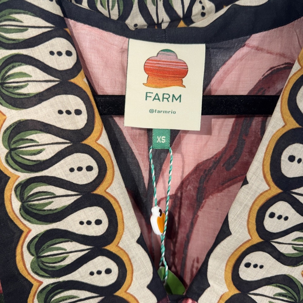 NWT Farm Rio Multicolored Coconut Tree Maxi Dress Xs - Picture 6 of 8
